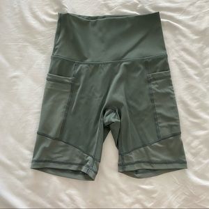 Forest green biker shorts